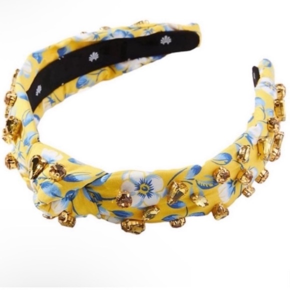LELE SADOUGHI x LIBERTY LONDON Crystal Embellished NEW Yellow Floral Headband - Picture 10 of 10
